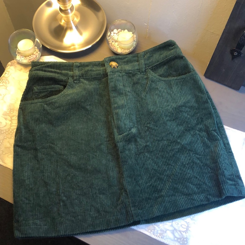 Green Corduroy Skirt